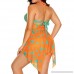 iNoDoZ Women's Sexy Halter Patchwork Dot Open Back Tankini Top Set Two Piece Swimsuits Orange B07PXDQS4B